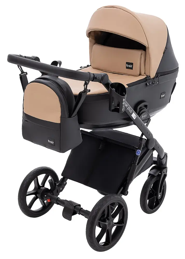 Коляска 2 в 1 Bair Kiwi Plus ECO BKP-18/15 капучино / чорный